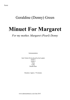 Minuet For Margaret, for Strings. (Standard Arrangement)