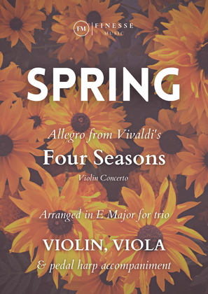 TRIO - Four Seasons Spring (Allegro) for VIOLIN, VIOLA and PEDAL HARP - E Major