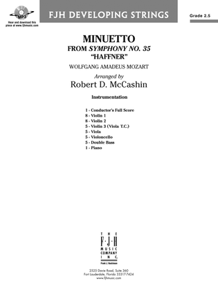 Minuetto from Symphony No. 35 "Haffner": Score