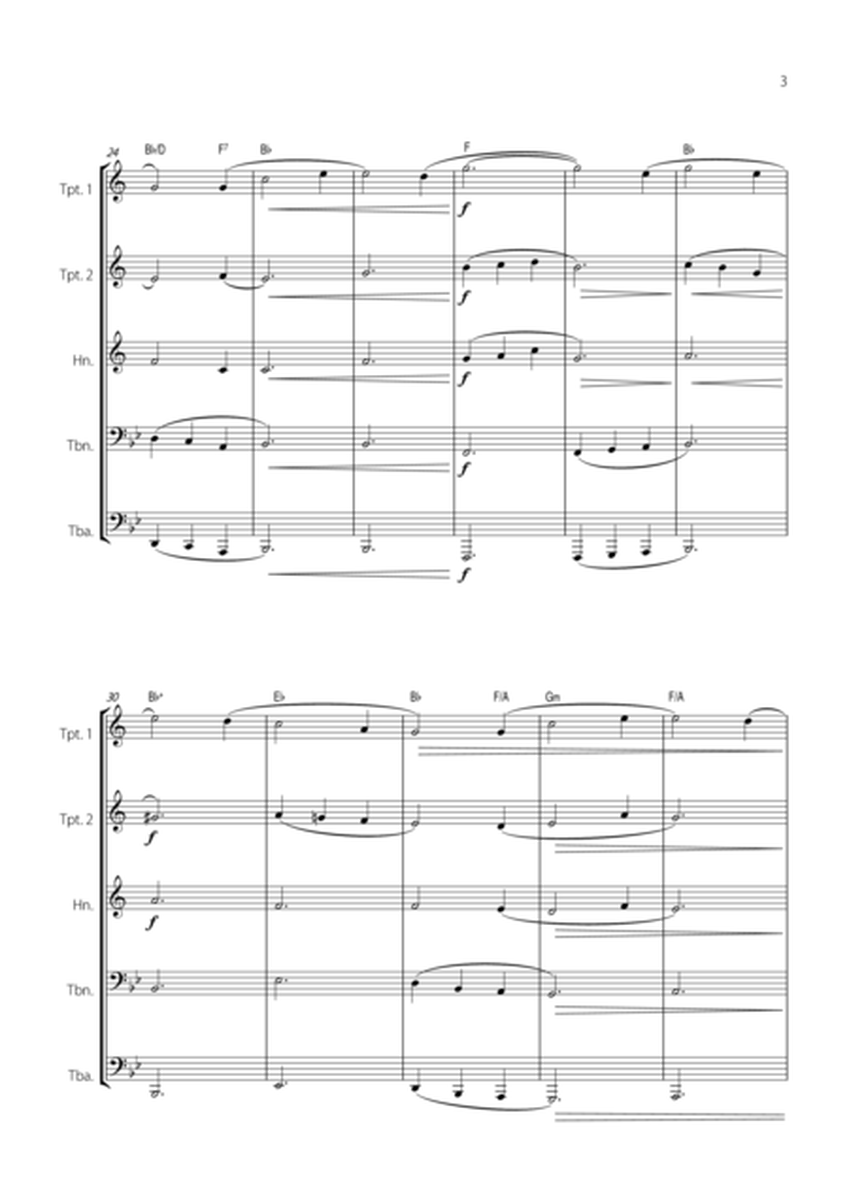 "Amazing Grace" - Beautiful EASY version for BRASS QUINTET. image number null