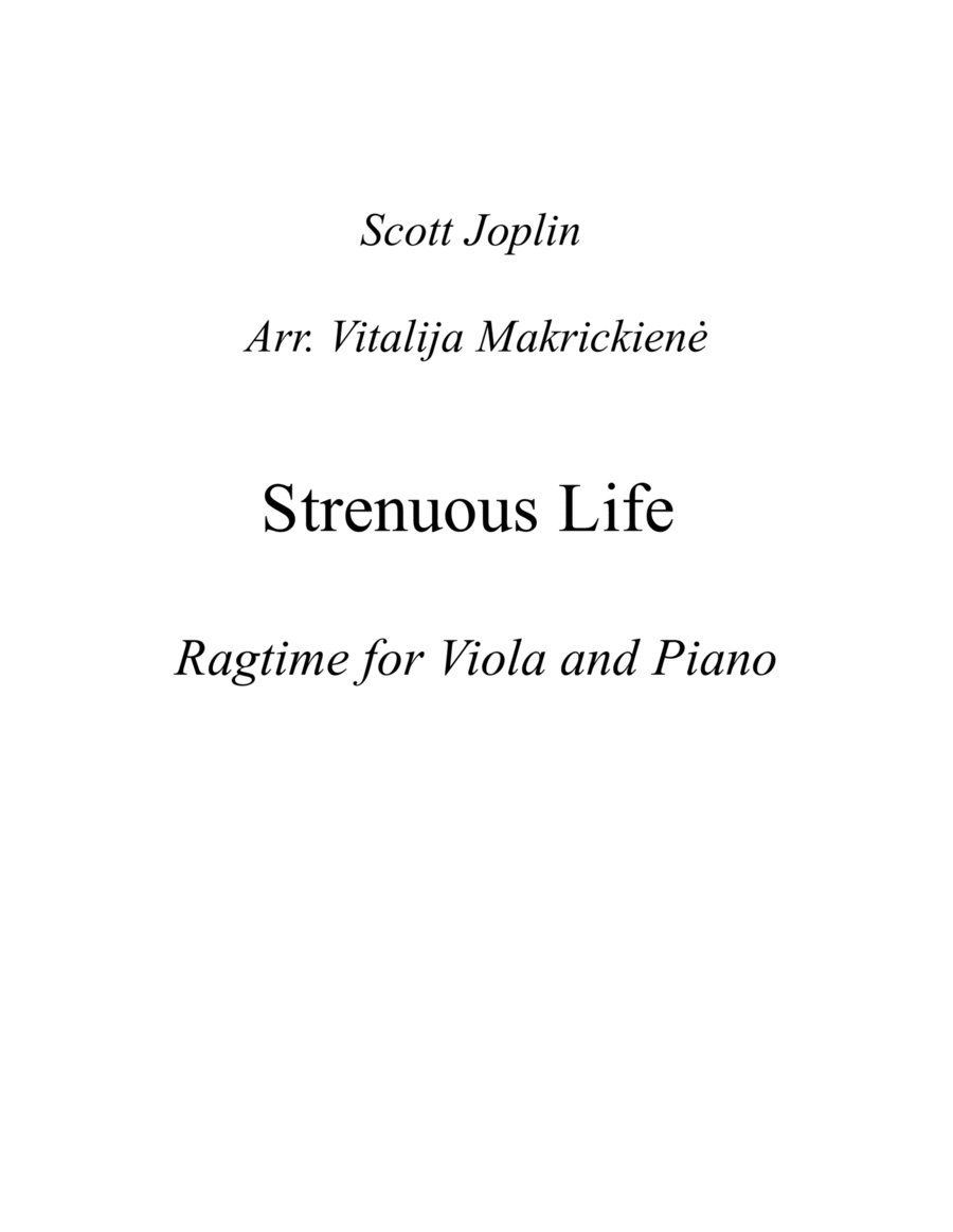 S.Joplin Ragtime Strenuous life for Viola and Piano