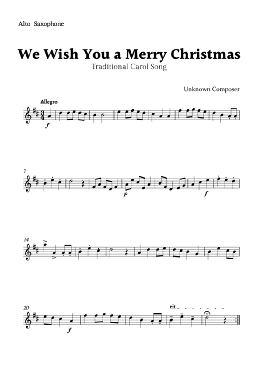 We Wish you a Merry Christmas for Alto Sax and Tenor Sax Duet with Chords image number null