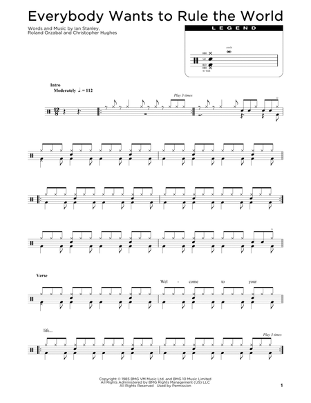 Everybody Wants To Rule The World by Tears For Fears - Piano Solo - Digital  Sheet Music