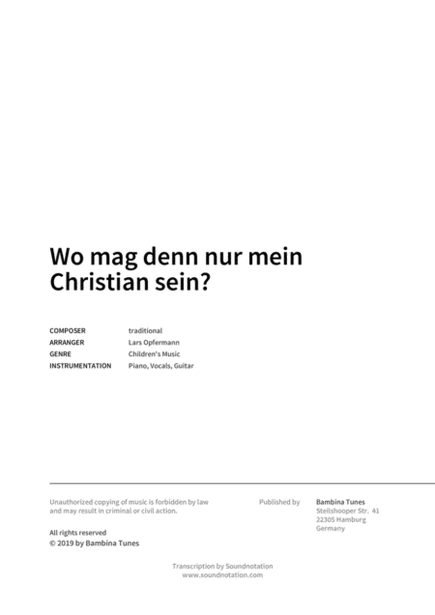 Wo mag denn nur mein Christian sein? image number null