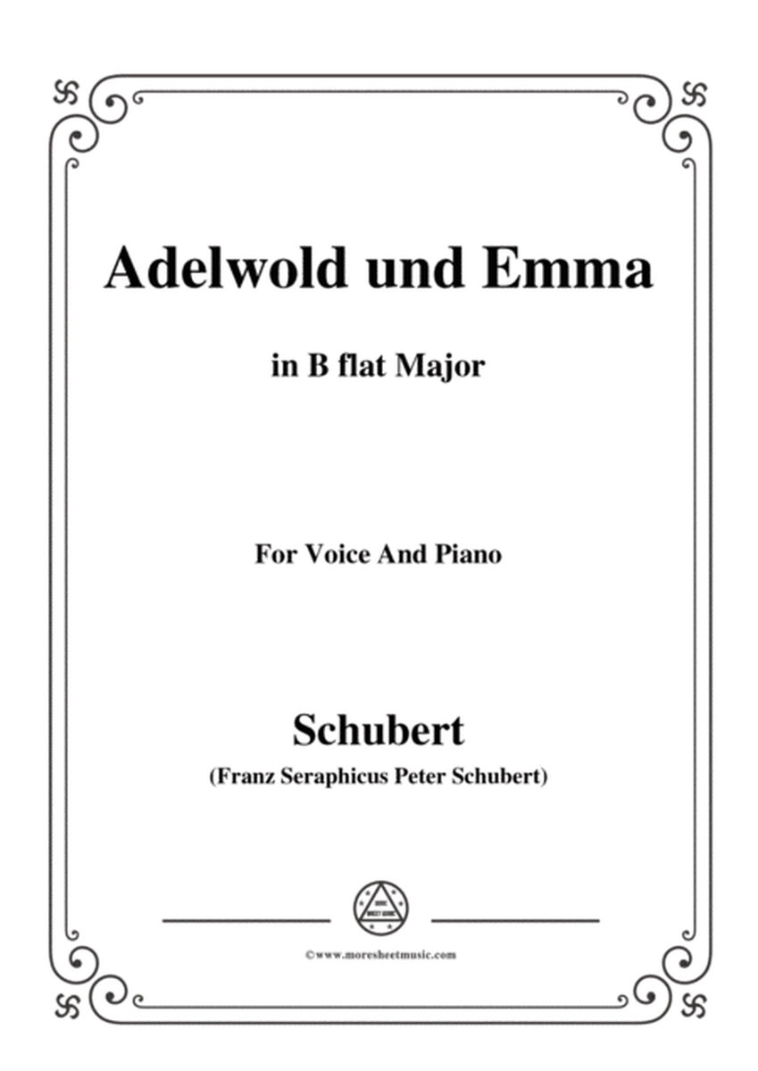 Schubert-Adelwold und Emma,in B flat Major,for Voice&Piano image number null