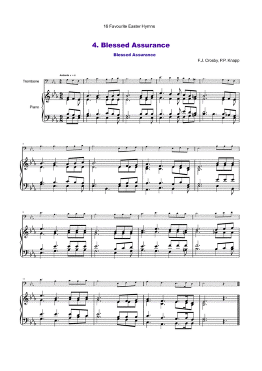 16 Favourite Easter Hymns for Solo Trombone and Piano