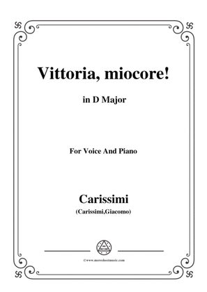 Book cover for Carissimi-Vittoria, mio core in D Major, for Voice and Piano