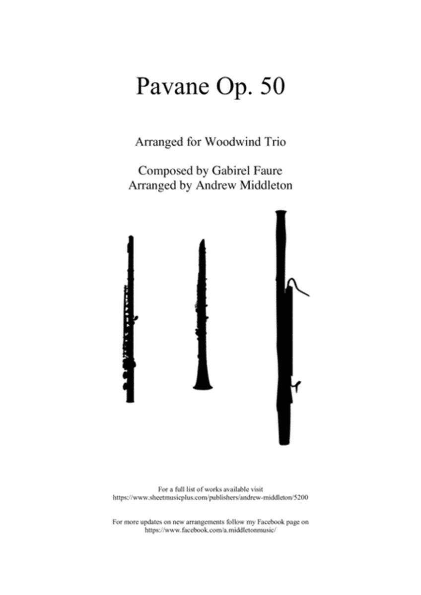 Pavane Op. 50 arranged for Woodwind Trio image number null