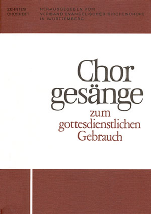 Book cover for Chorgesange zum gottesdienstlichen Gebrauch (Chorheft 10, Wurtt.)