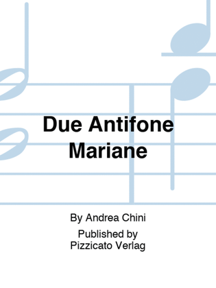 Book cover for Due Antifone Mariane