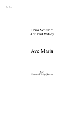 Book cover for Ave Maria for Voice and String Quartet