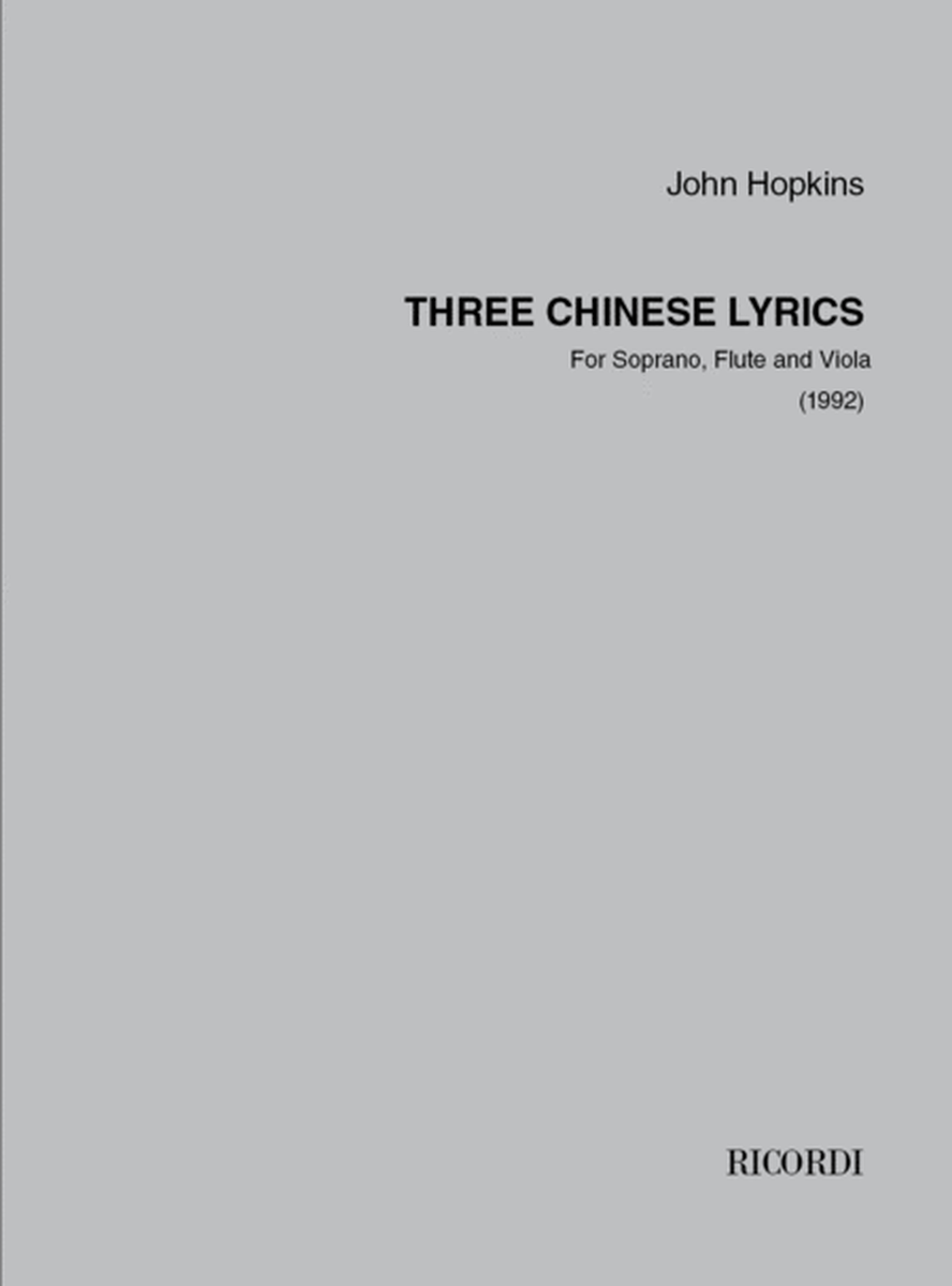 Three Chinese Lyrics