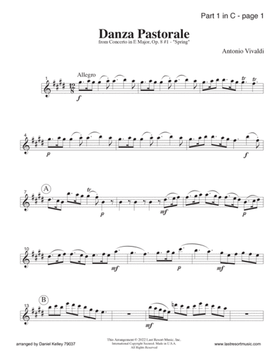 Danza Pastorale from Spring - The Four Seasons for String Quartet or Wind Quartet or Mixed Quartet