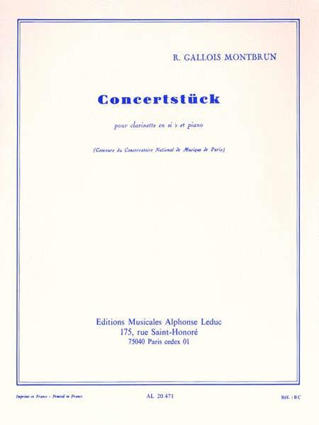 Concertstuck pour Clarinette et Piano