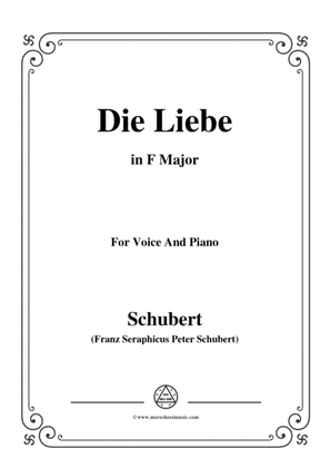 Book cover for Schubert-Die Liebe,in F Major,for Voice&Piano