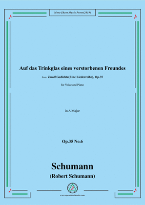 Schumann-Auf das Trinkglas eines...,Op.35 No.6 in A Major,for V&Pno