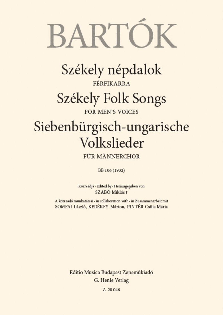 Székely Folk Songs