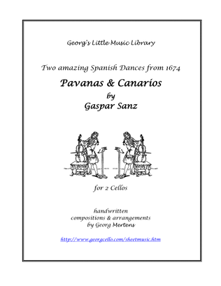 Book cover for Pavanas & Canarios (Gaspar Sanz 1674) for 2 Cellos