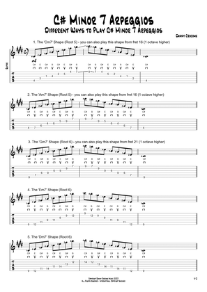 Book cover for C# Minor 7 Arpeggios (5 Ways to Play)