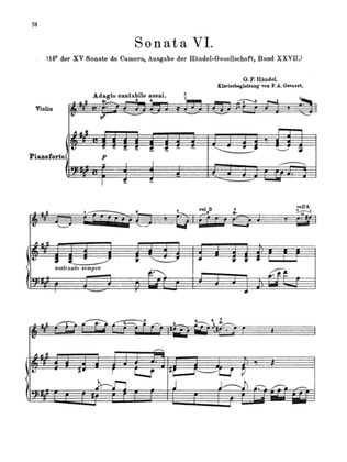 Book cover for Handel: Six Sonatas