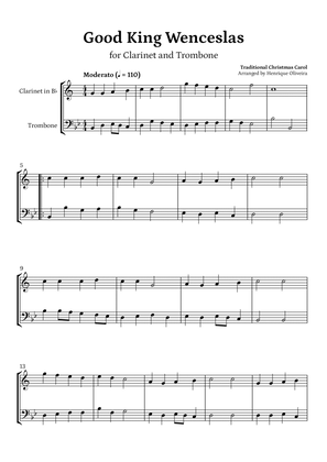 Book cover for Good King Wenceslas (Clarinet and Trombone) - Beginner Level