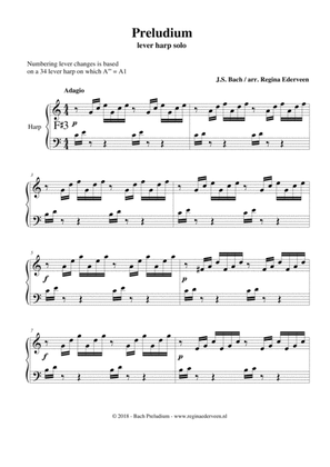 Book cover for Preludium (Bach) - lever harp solo