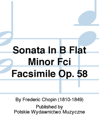 Book cover for Sonata In B Flat Minor Fci Facsimile Op. 58