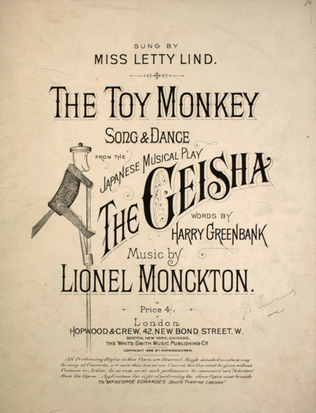 Book cover for The Toy Monkey. Song & Dance