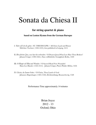 Sonata da Chiesa II for String Quartet and Piano