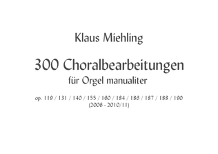 Book cover for 300 Choralbearbeitungen für Orgel manualiter