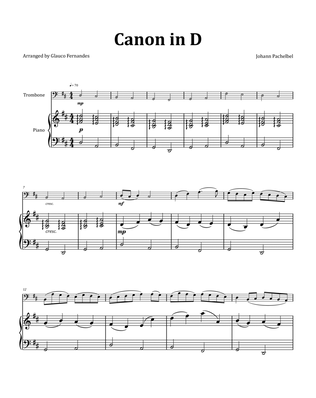 Book cover for Canon by Pachelbel - Trombone & Piano