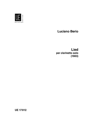 Book cover for Lied, Solo Clarinet