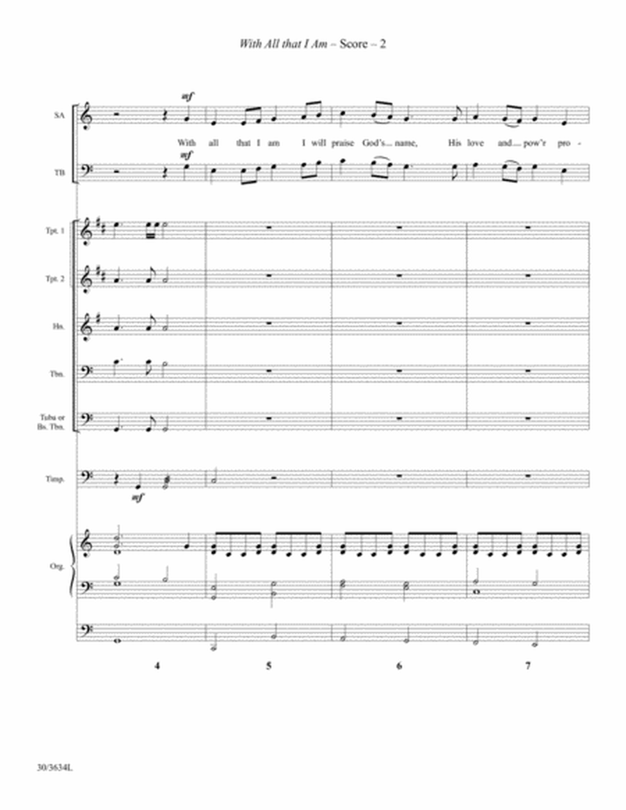 With All That I Am - Brass Quintet and Timpani Score and Parts