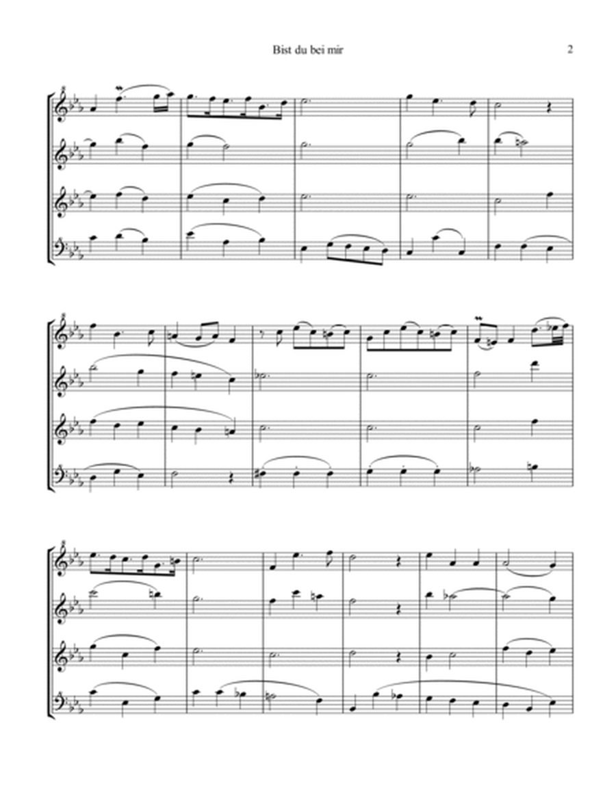 Bist du bei mir, Be thou with me BWV 508 for recorder quartet (SATB) image number null