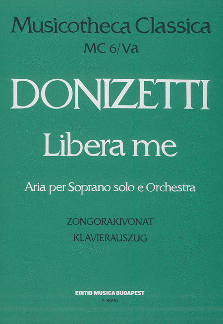 Libera Me Oratorium Piano Score