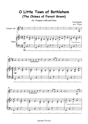 Book cover for O Little Town of Bethlehem for Solo Trumpet in Bb and Piano