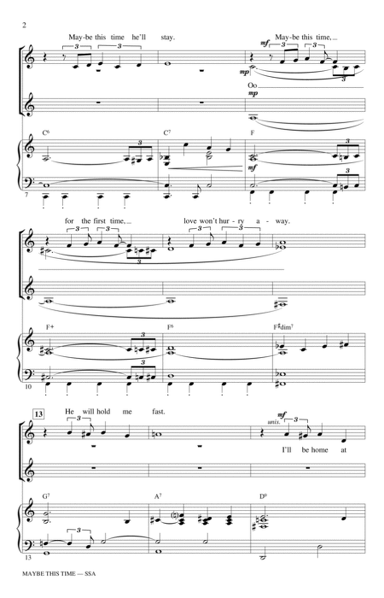 Maybe This Time (arr. Ed Lojeski)