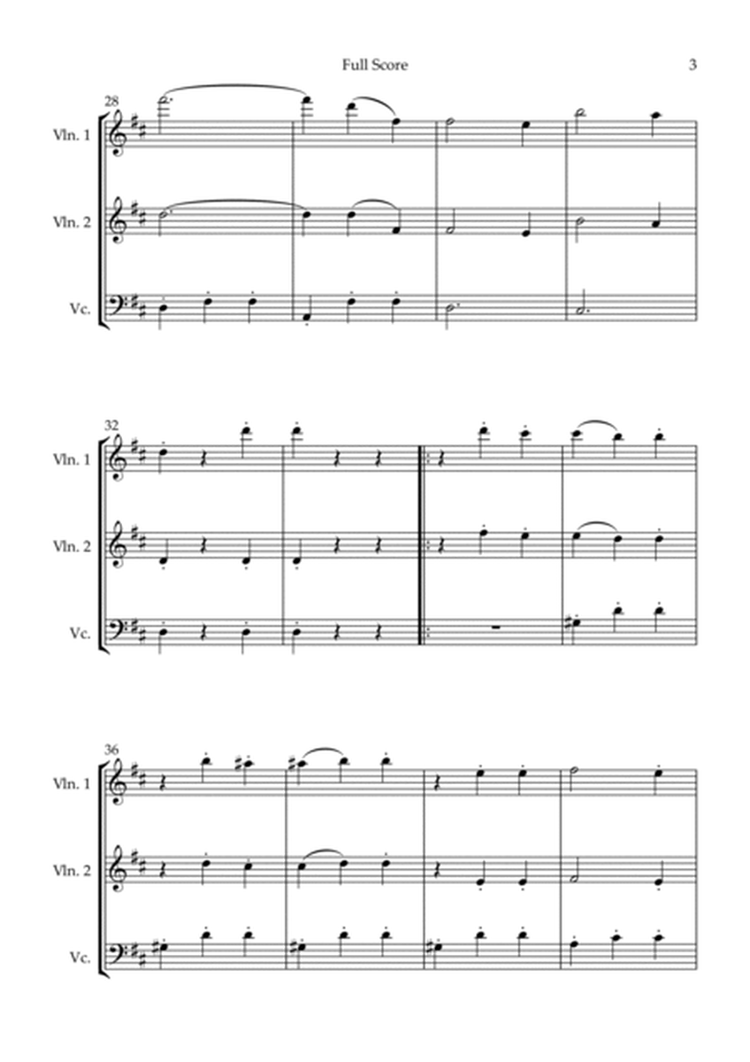 The Blue Danube (Waltz by Johann Strauss) for String Trio