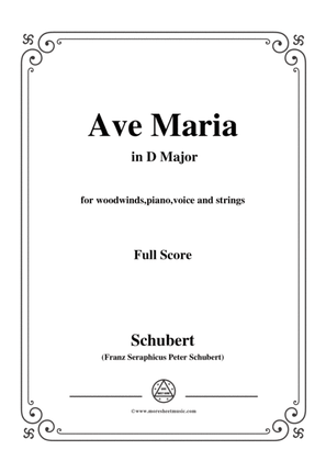 Book cover for Schubert-Ave Maria in D Major,for woodwinds,piano,voice and strings