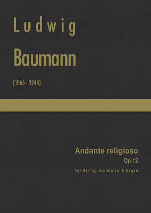 Book cover for Baumann - Andante Religioso, Op.12 for String Orchestra & Organ