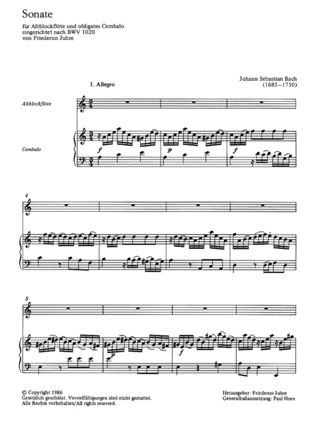 Sonate in g (Sonata in G minor)