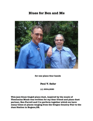 Book cover for Blues for Ben and Me-for piano four hands