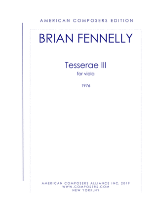 Book cover for [Fennelly] Tesserae III