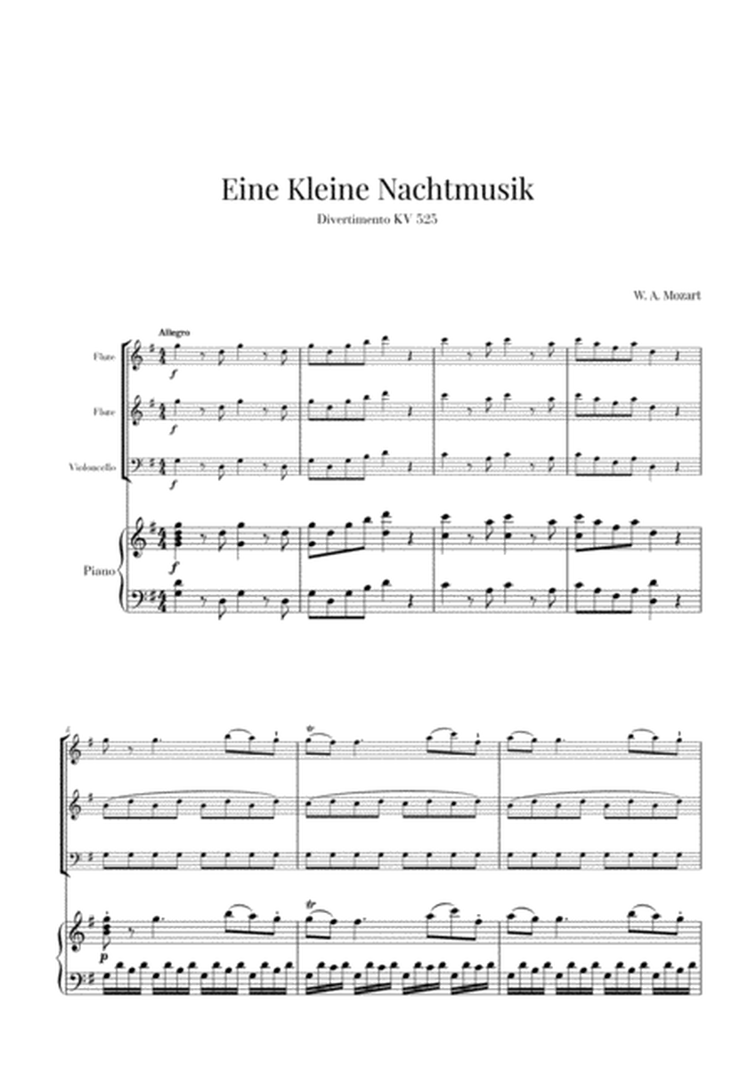 Eine Kleine Nachtmusik for 2 Flutes, Cello and Piano image number null