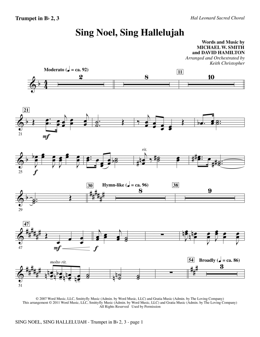 Sing Noel, Sing Hallelujah - Bb Trumpet 2,3