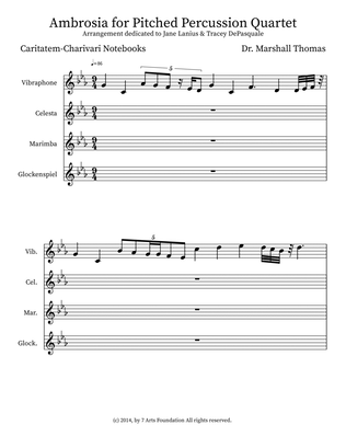 Ambrosia for Pitched Percussion Quartet