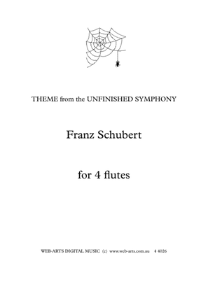 Book cover for Theme from UNFINISHED SYMPHONY for 4 flutes - SCHUBERT