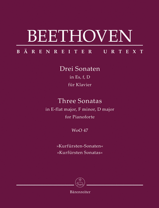 Book cover for Three Sonatas in D major, E-flat major, f minor, WoO 47