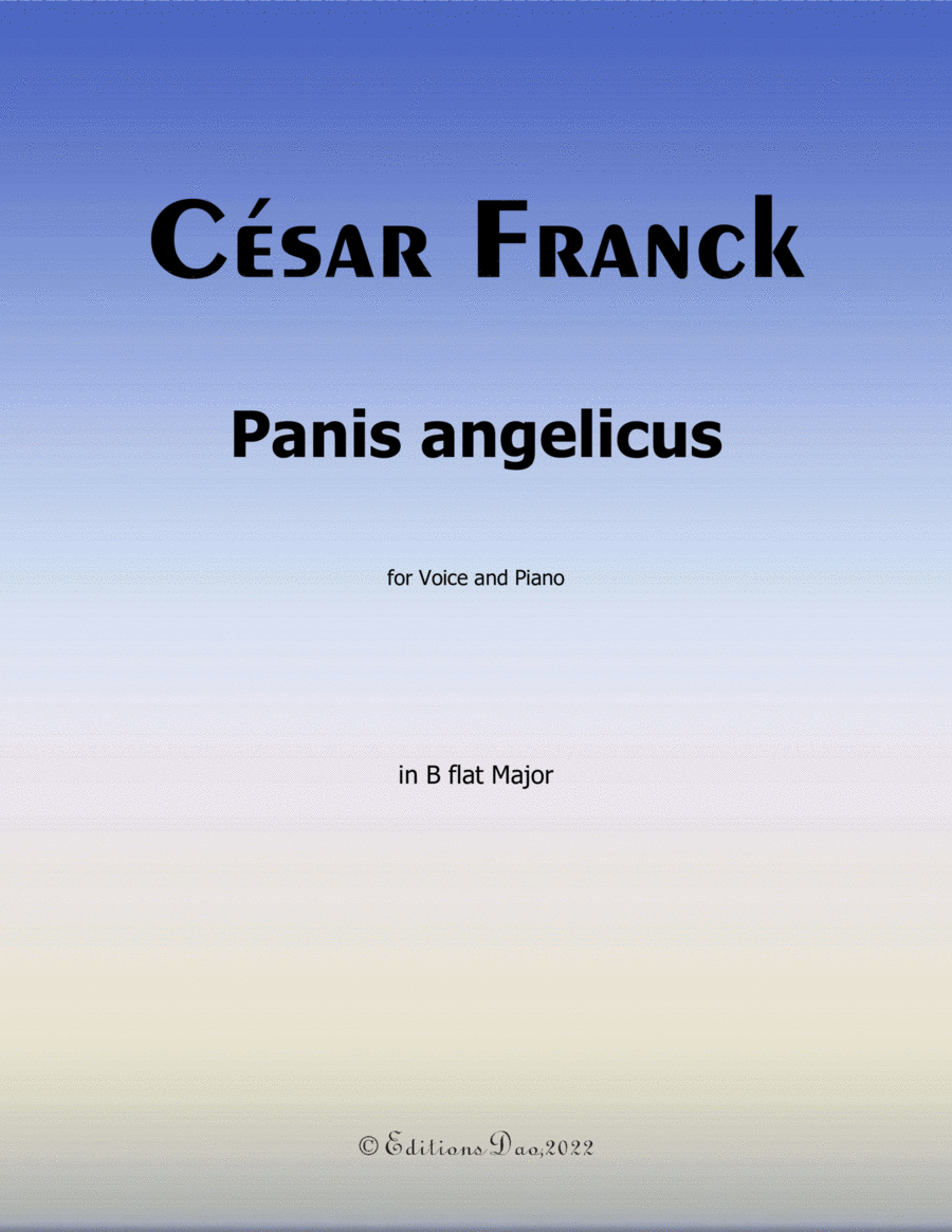 Panis angelicus, by Franck, in B flat Major