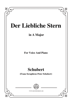 Book cover for Schubert-Der Liebliche Stern,in A Major,for Voice&Piano